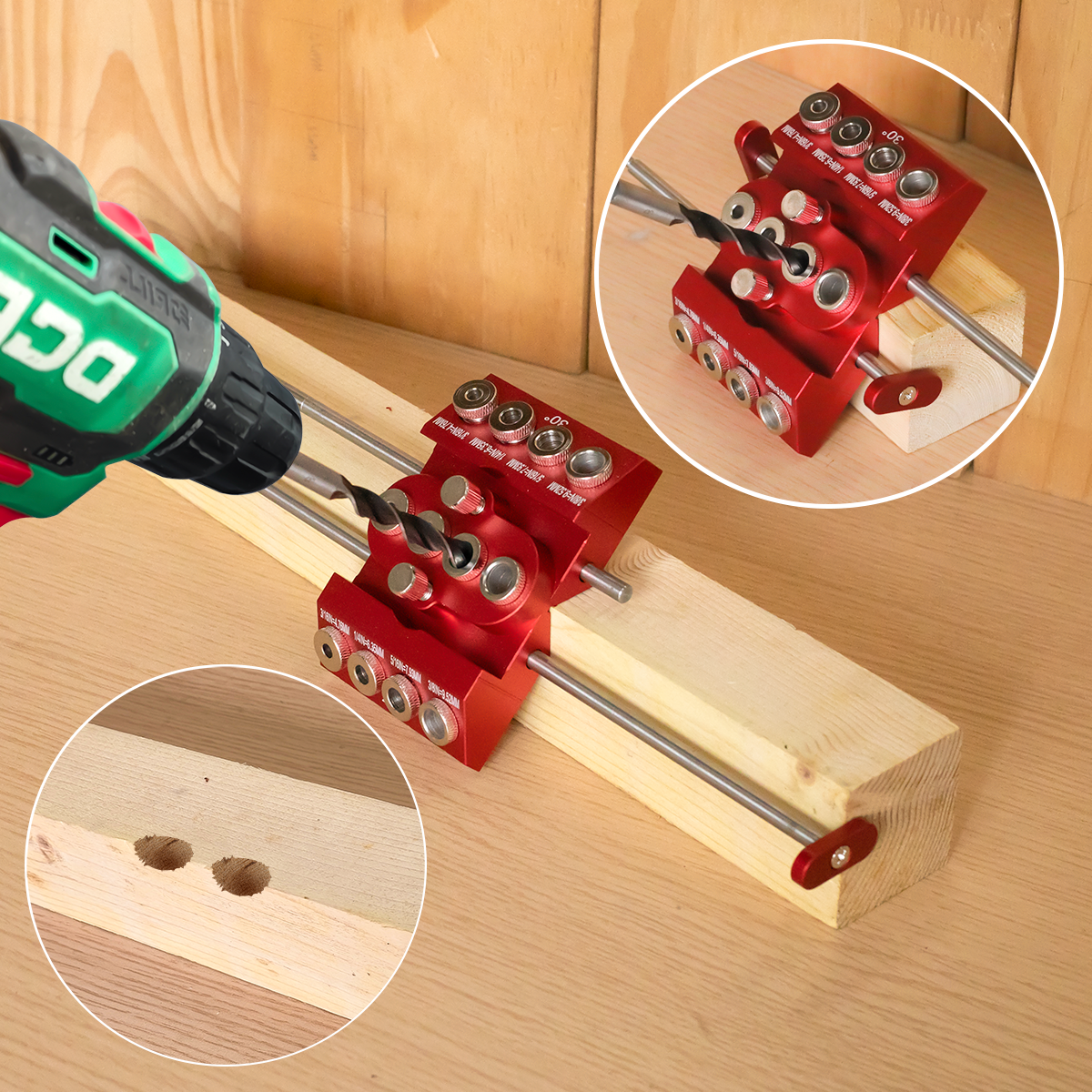 Pocket Hole Jig - 30°/45°/90° Aluminum Pocket Hole Jig Kit,