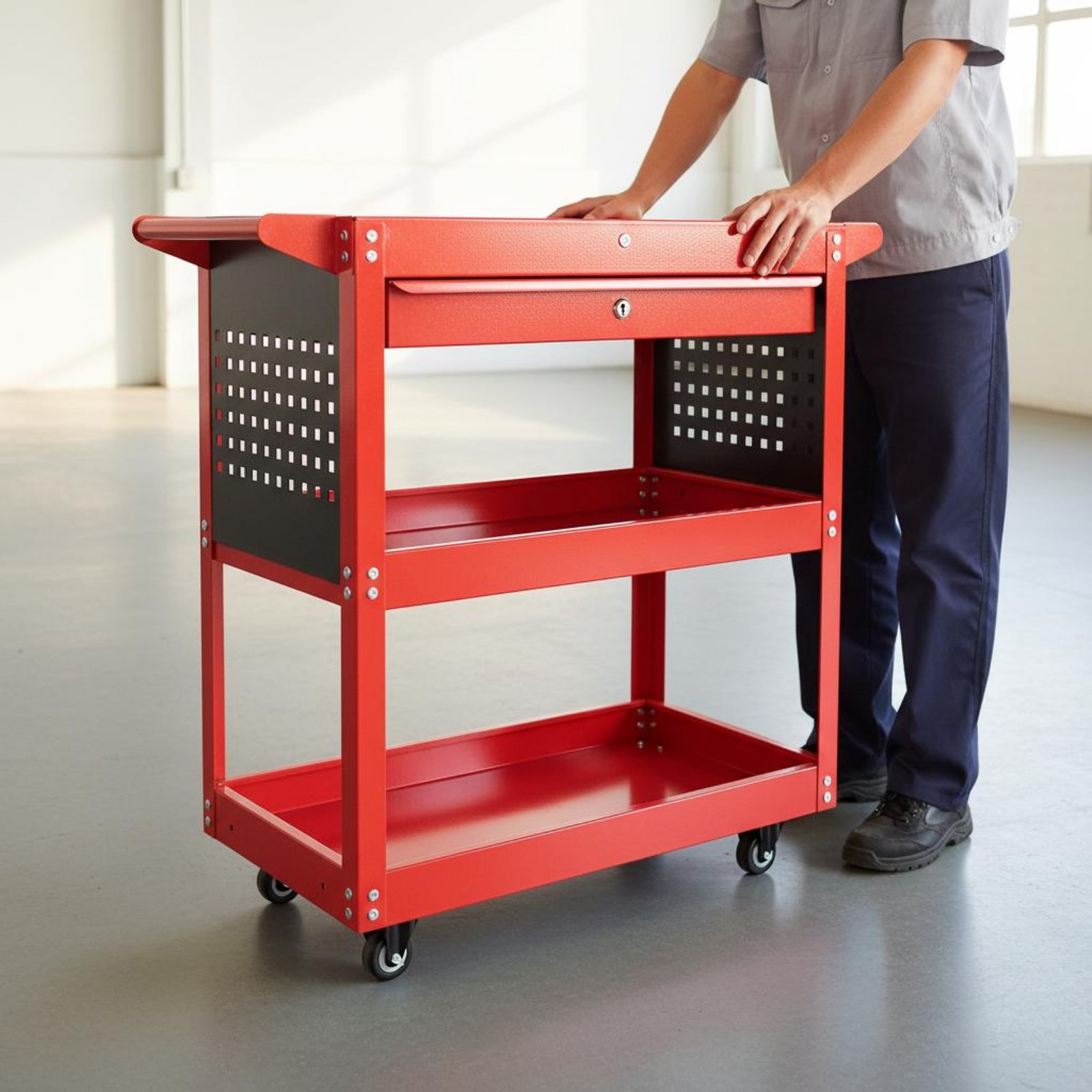 Workshop Tools And Equipment - 3-Tier Tool Cart High Load Capacity
