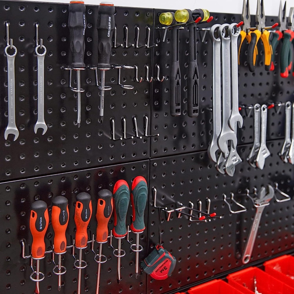 Workshop Tools Shelf - 2/4 Pack Metal Pegboard Wall Panels
