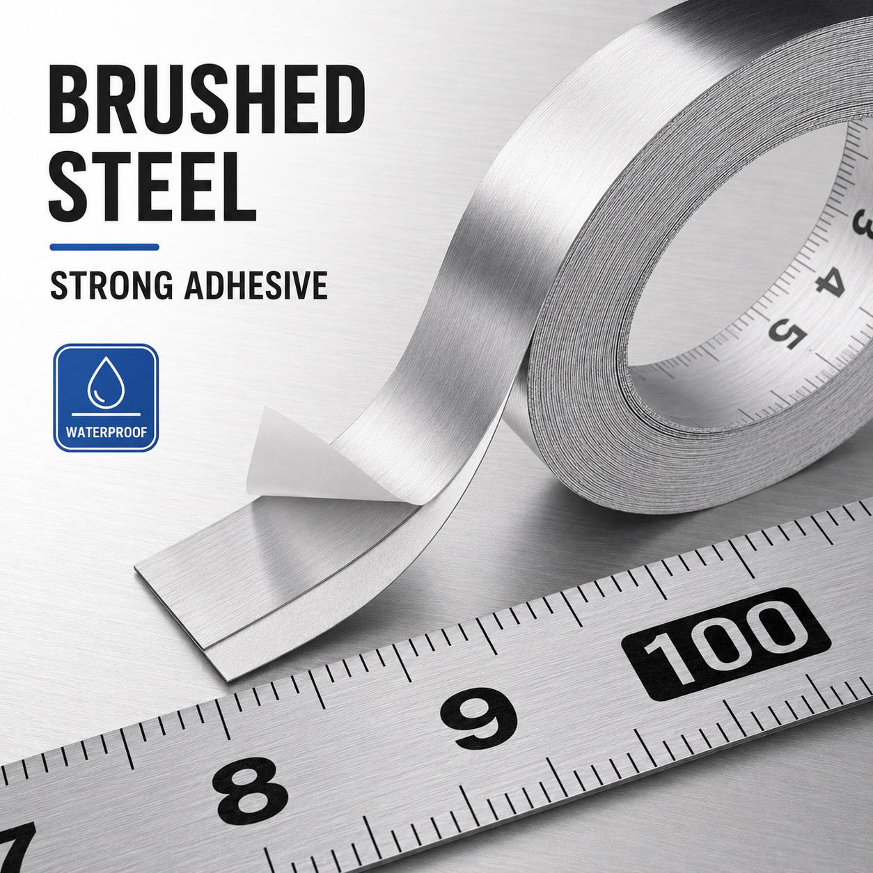 Workshop Tools Uses - Self Adhesive Measuring Tape 1m Stainless