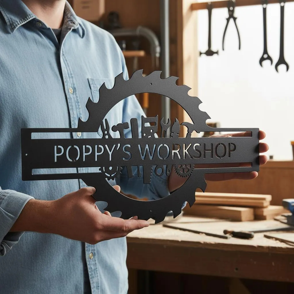 Tools Name In Workshop - Custom Garage Name Sign,Workshop Metal Sign,Tool