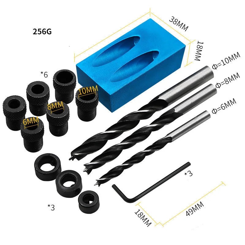 Pocket Hole Jig - 14Pcs 15 Degrees Pocket Hole Jig