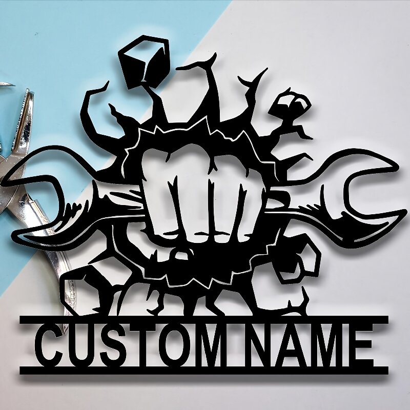 Tools Name In Workshop - Customizable Metal Workshop Wall Signage -