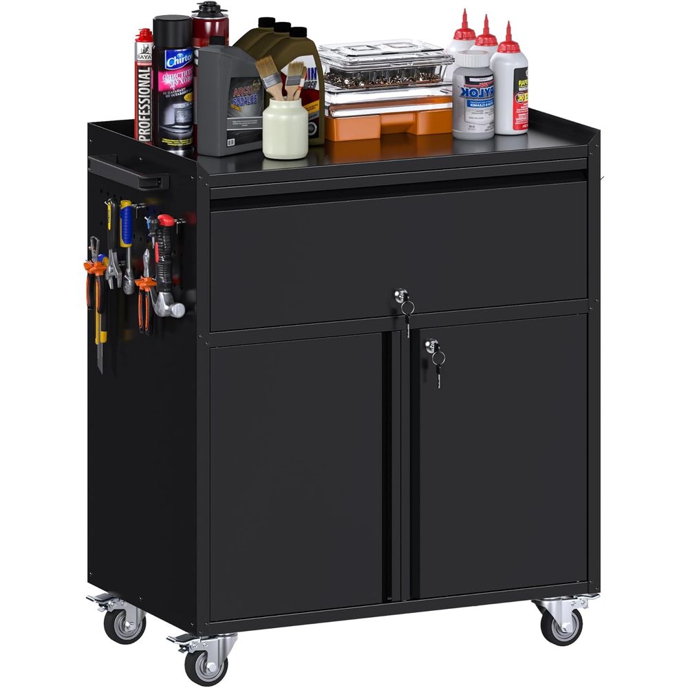 Portable Rolling Tool Cabinet  – обзор и цена Workshop Tools Shelf