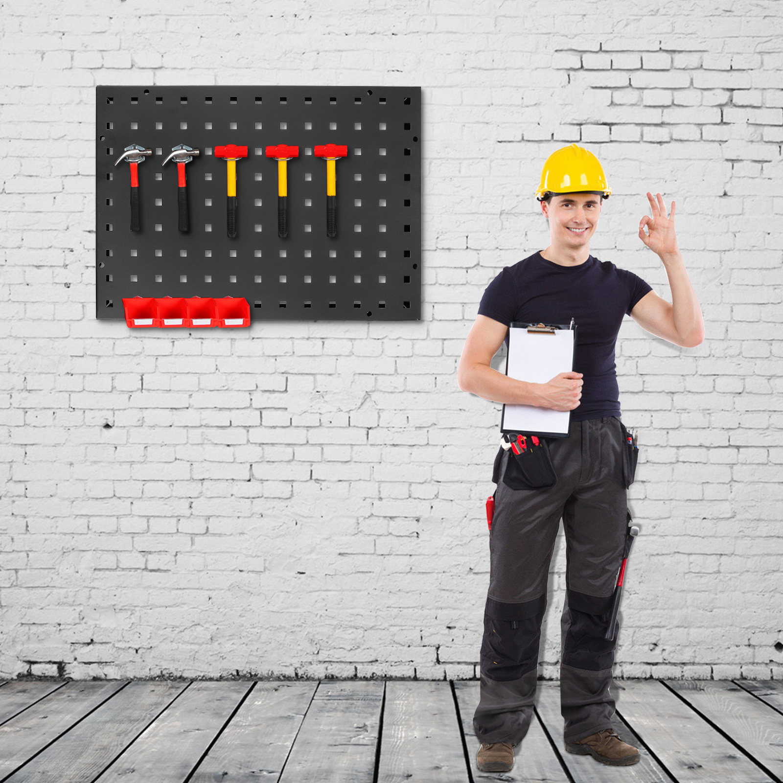 Square Hole Pegboard Steel Thi – обзор и цена Workshop Tools Organizer