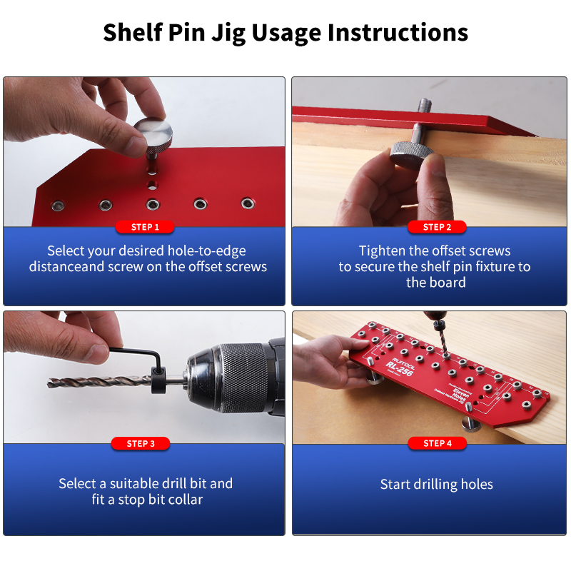 Shelf Pin Jig Set Aluminium Al – обзор и цена Workshop Tools Shelf