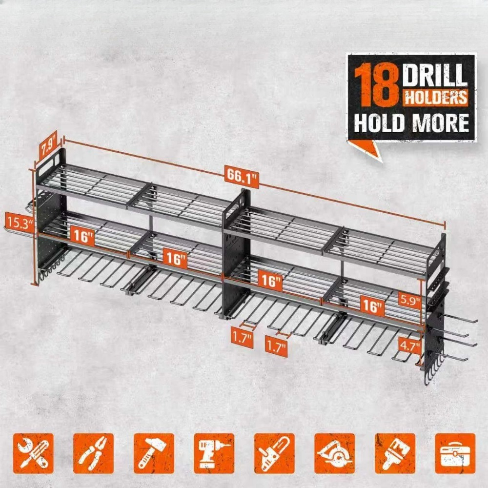 Large Wall Mount Tool Organize – обзор и цена Workshop Tools Organizer
