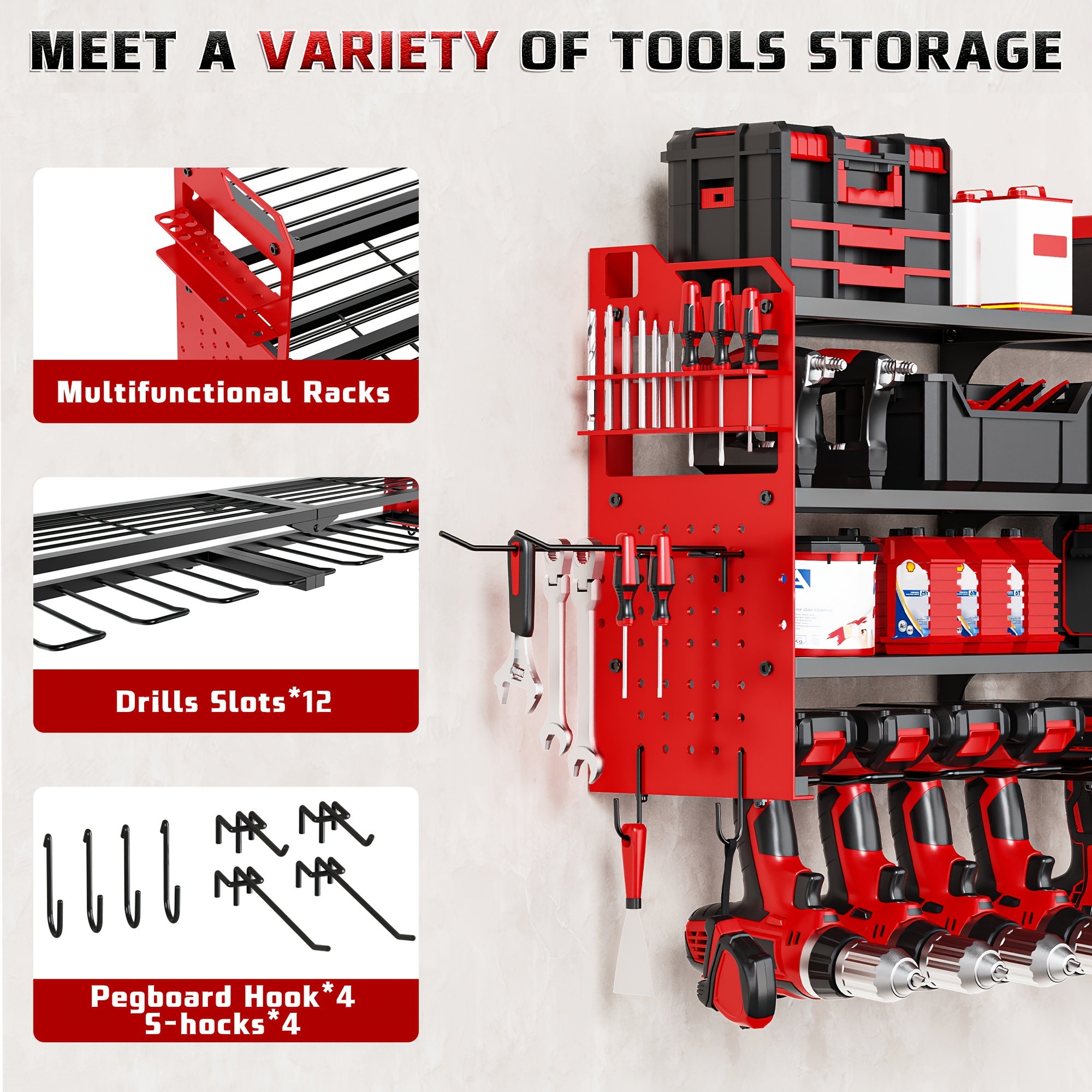 4 Layer Power Tool Organizer W – обзор и цена Workshop Tools Shelf