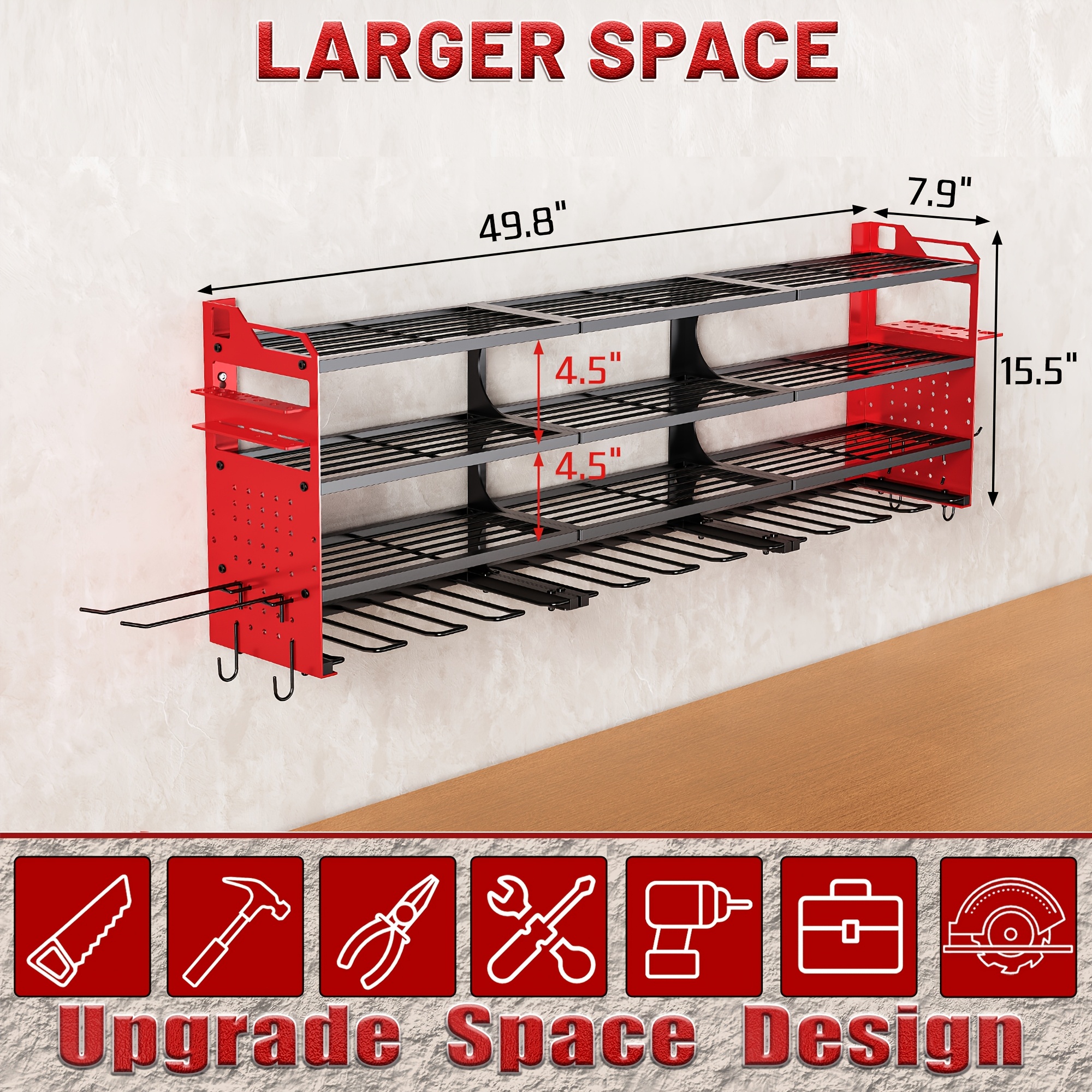 4 Layer Power Tool Organizer W – обзор и цена Workshop Tools Shelf