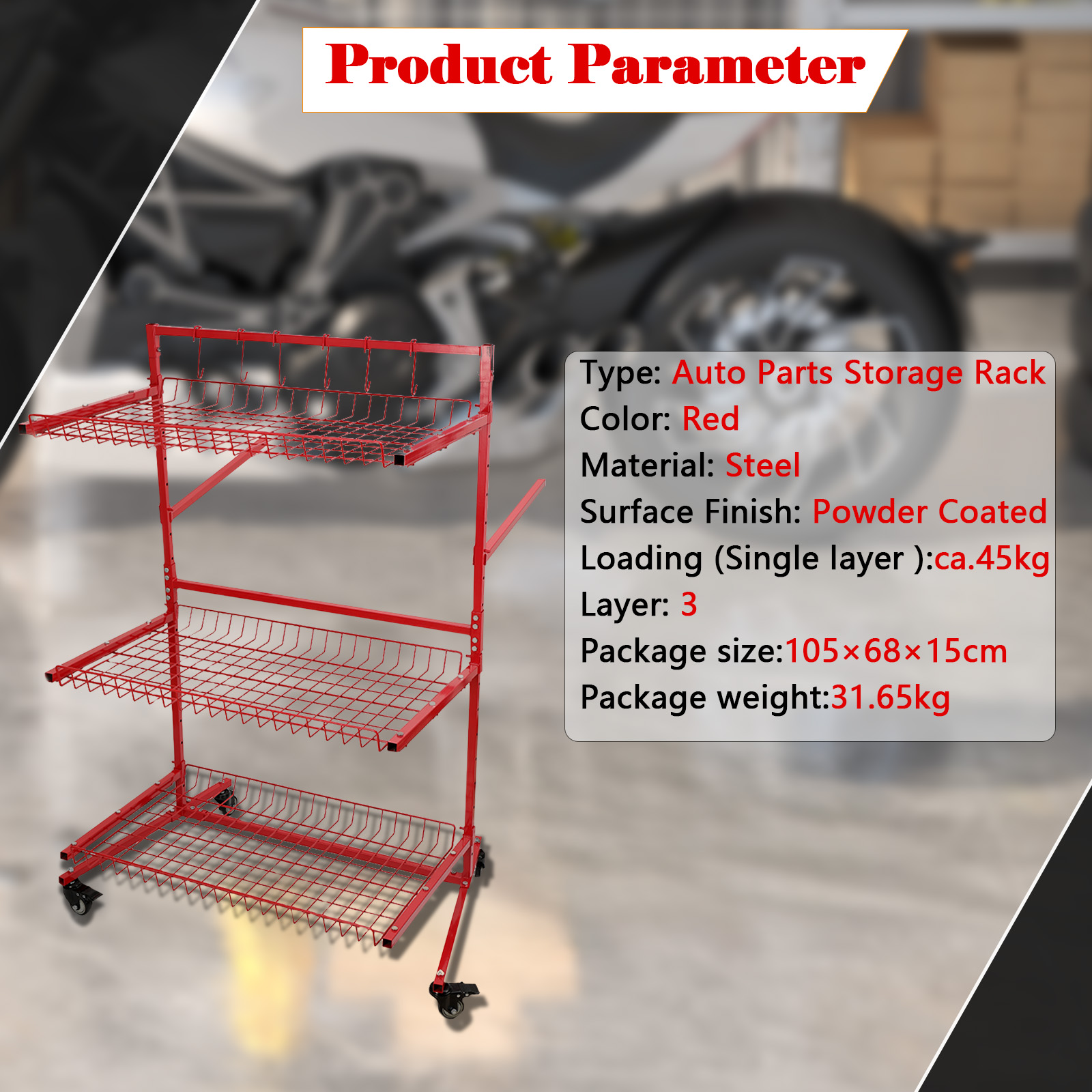 3 Layer Automotive Parts Manag – обзор и цена Workshop Tools Shelf