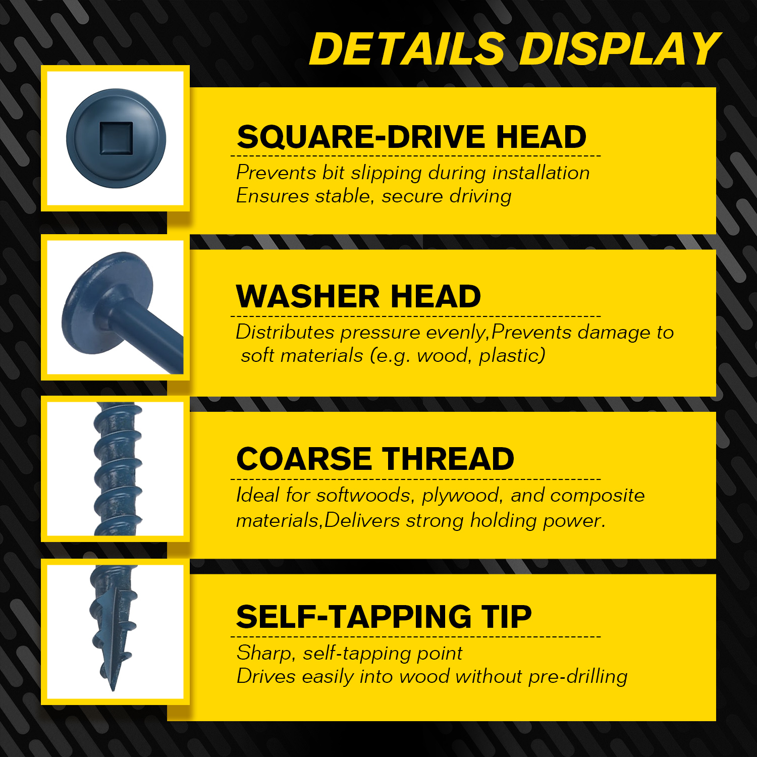200Pcs #8x1.5