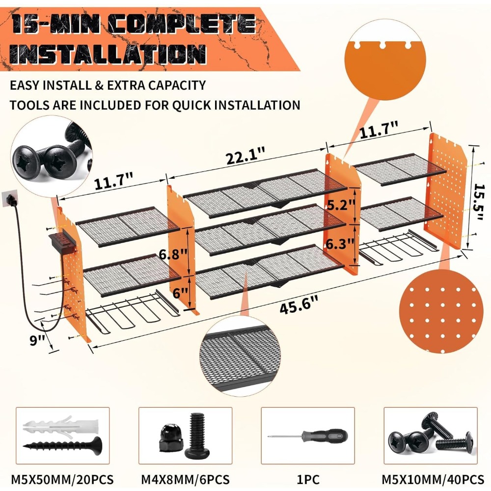 Large Wall Mount Tool Organize – обзор и цена Workshop Tools Organizer